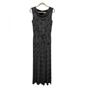 VINCE CAMUTO Black & White Geometric Print Sleeveless Jumpsuit Wide Flare Legs S